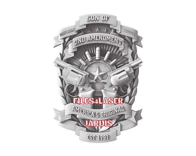 Second amendment 3d illusion & laser-ready files - 3DWave.us