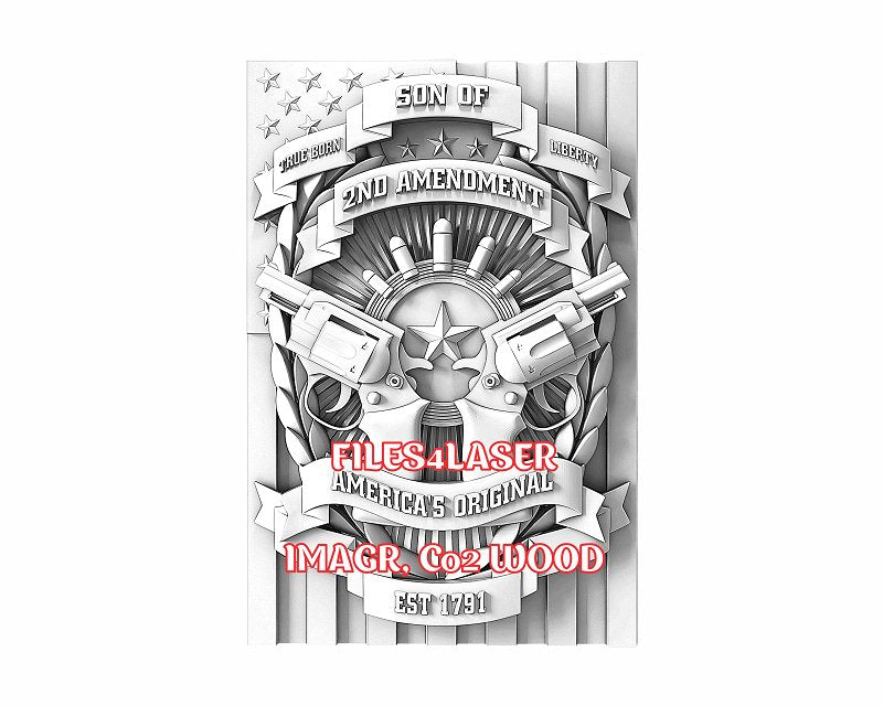 Second amendment 3d illusion & laser-ready files - 3DWave.us