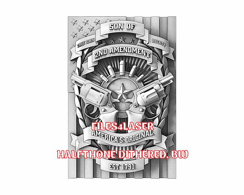 Second amendment 3d illusion & laser-ready files - 3DWave.us