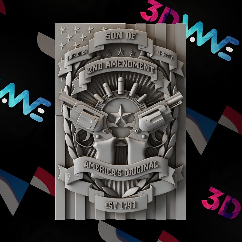 Second Amendment 3d stl - 3DWave.us