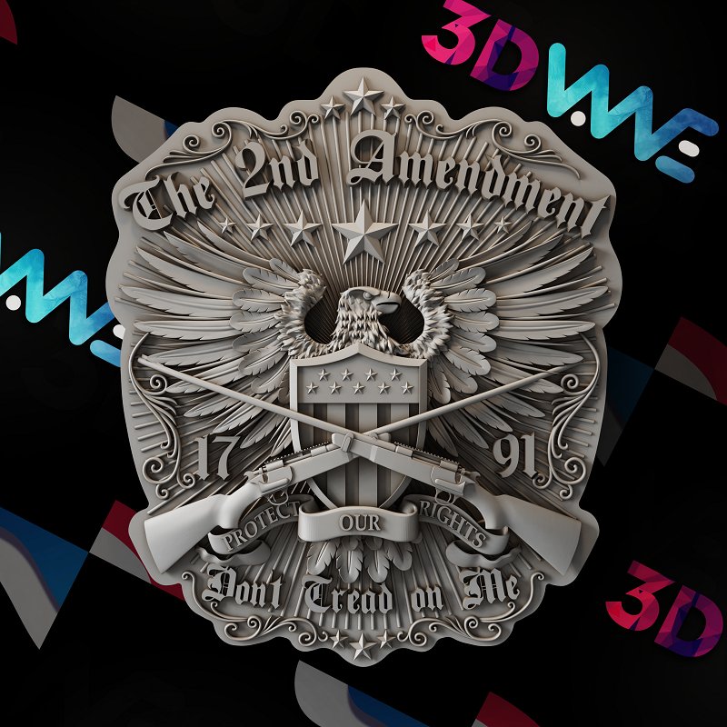 Second Amendment 3d stl - 3DWave.us