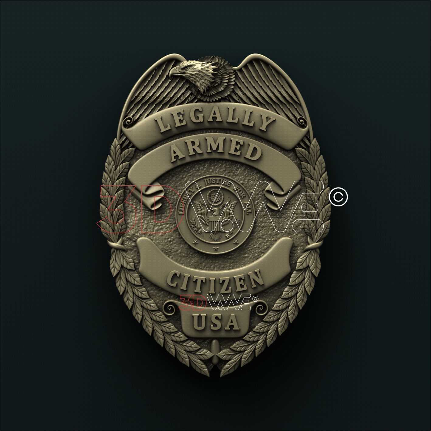 Legally Armed Citizen USA – Patriotic CNC Badge STL - 3DWave.us