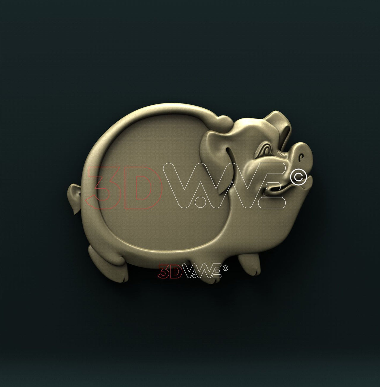 SERVING TRAY "PIG" 3D STL 3DWave