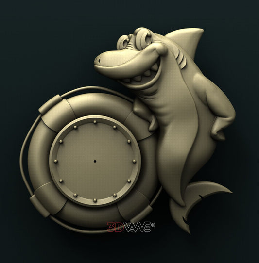 SHARK CLOCK 3D STL 3DWave
