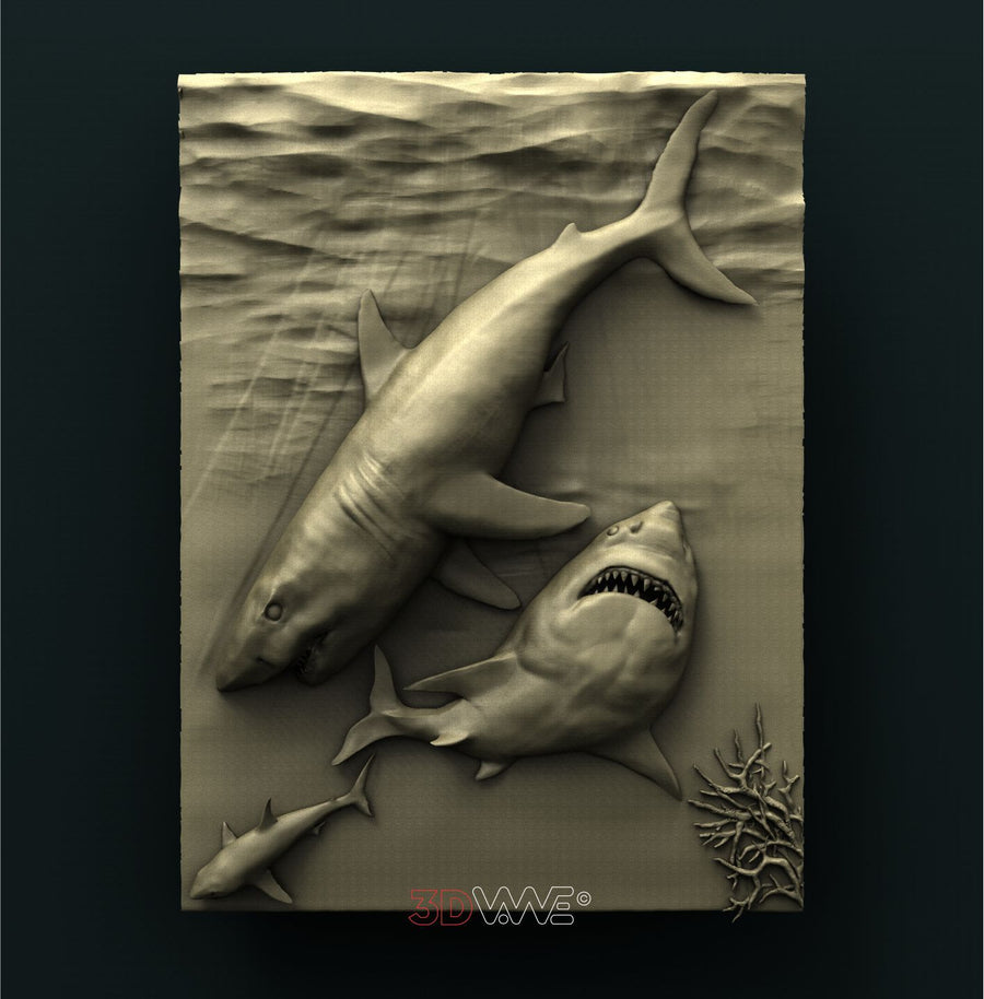 SHARKS 3D STL 3DWave