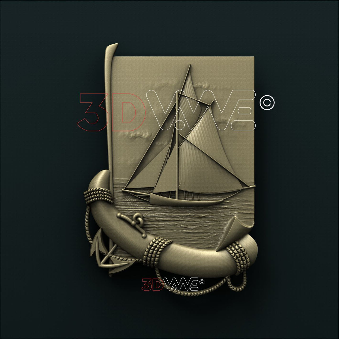 SHIP AND ANCHOR 3D STL 3DWave