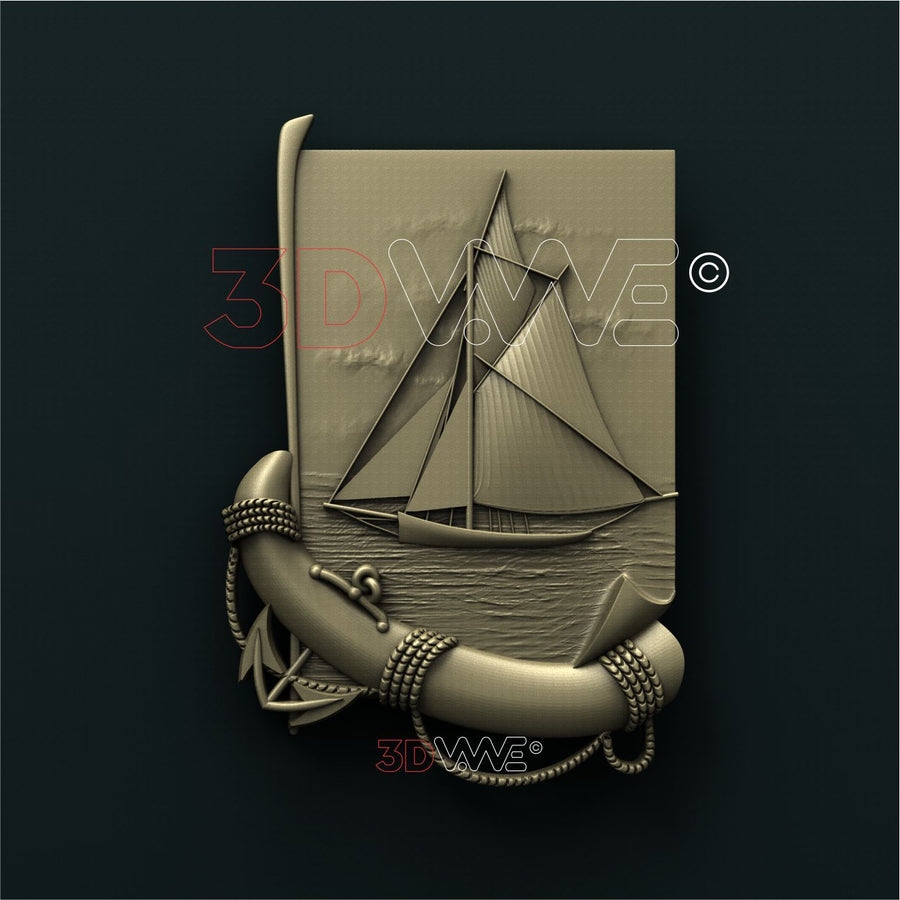 SHIP AND ANCHOR 3D STL 3DWave