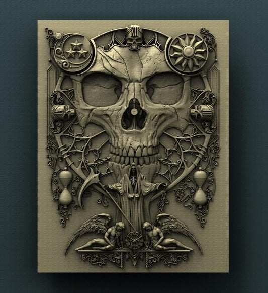 SKULL CLOCK 3D STL 3DWave