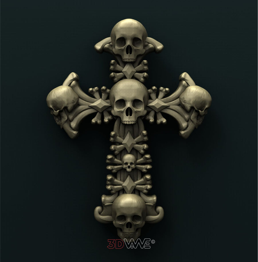 SKULL CROSS 3D STL 3DWave
