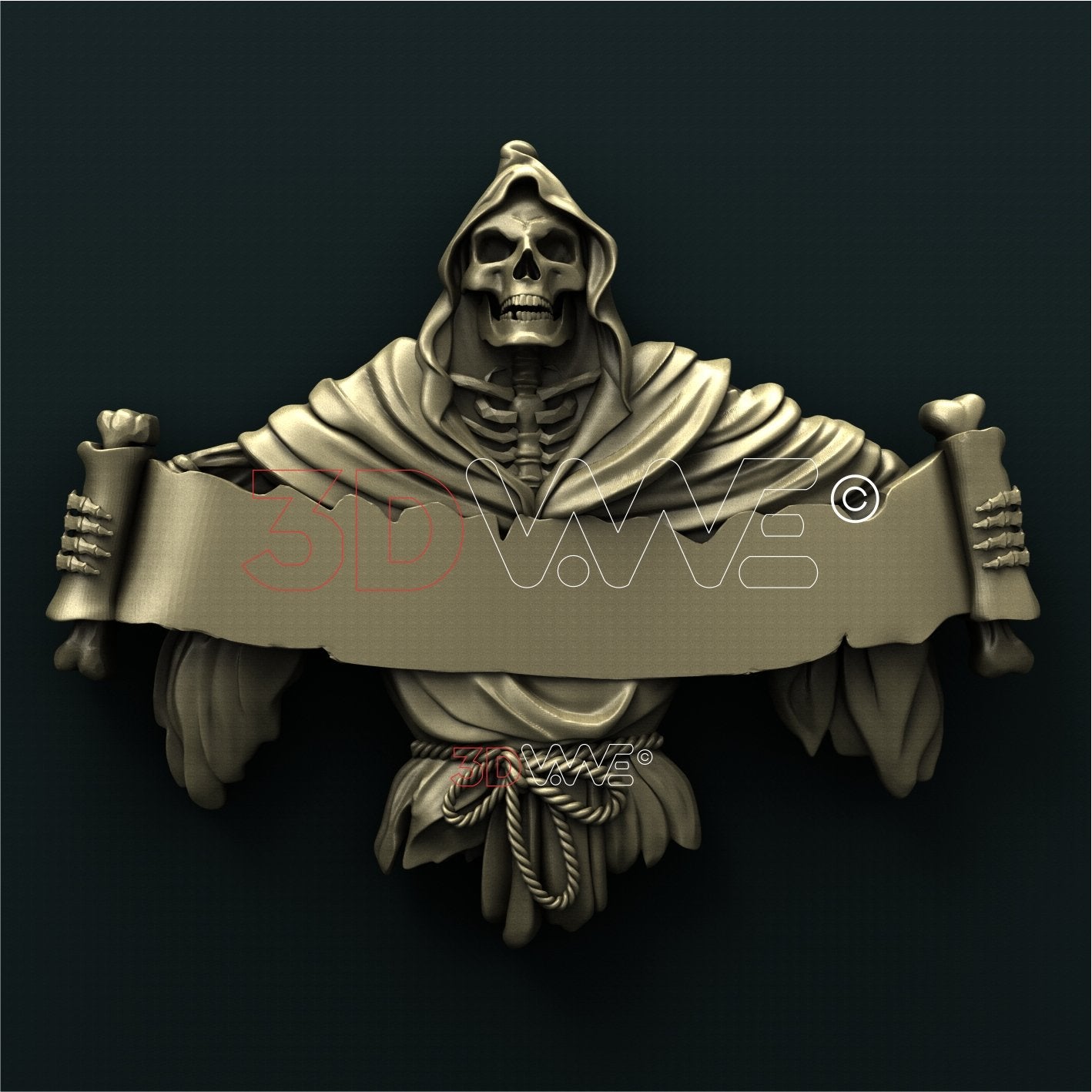 SKULL SIGN 3D STL 3DWave