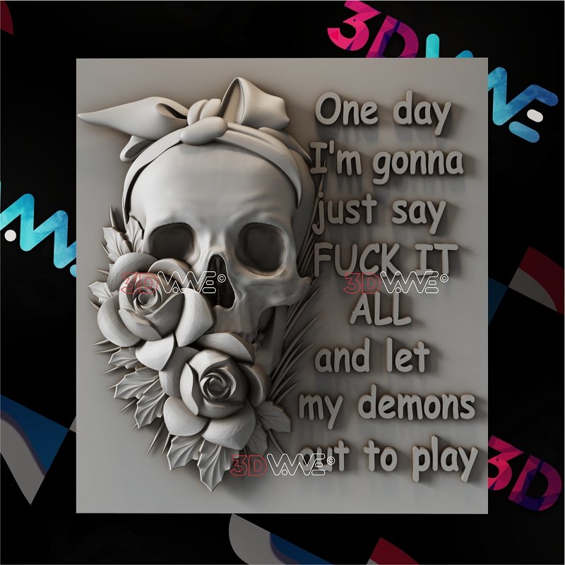 SKULL SIGN 3d stl - 3DWave.us