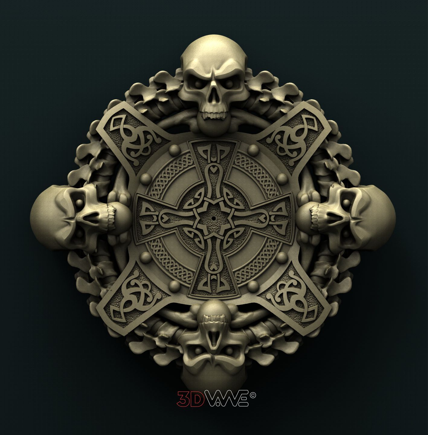 SKULL WALL CLOCK 3D STL 3DWave