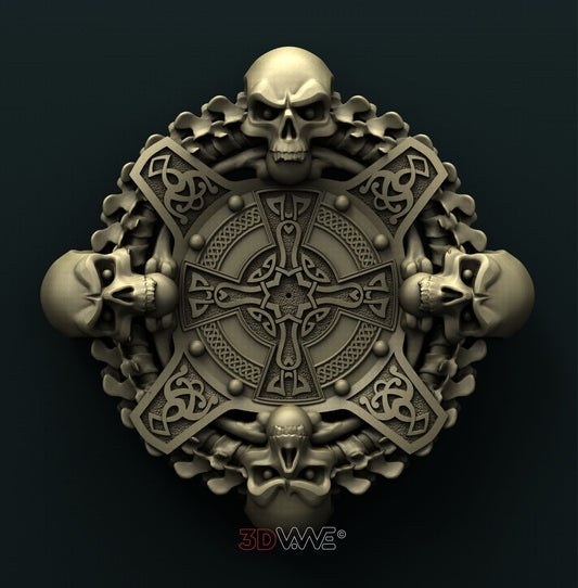 SKULL WALL CLOCK 3D STL 3DWave