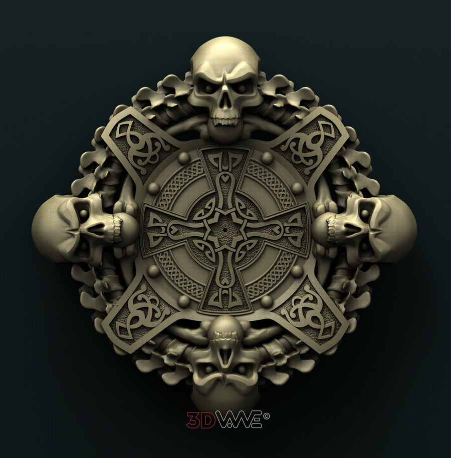 SKULL WALL CLOCK 3D STL 3DWave