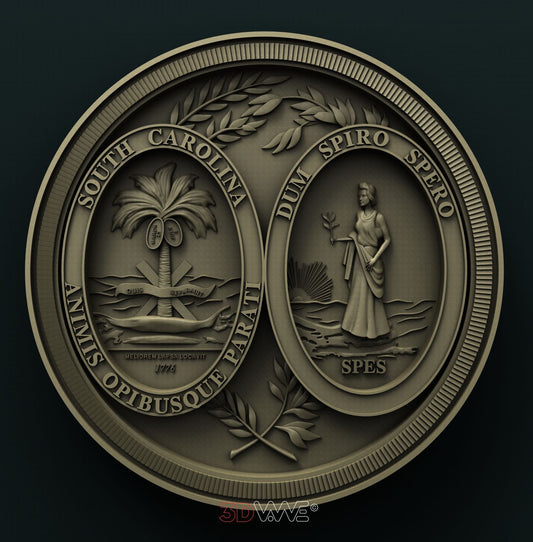 SOUTH CAROLINA STATE SEAL 3D STL 3DWave