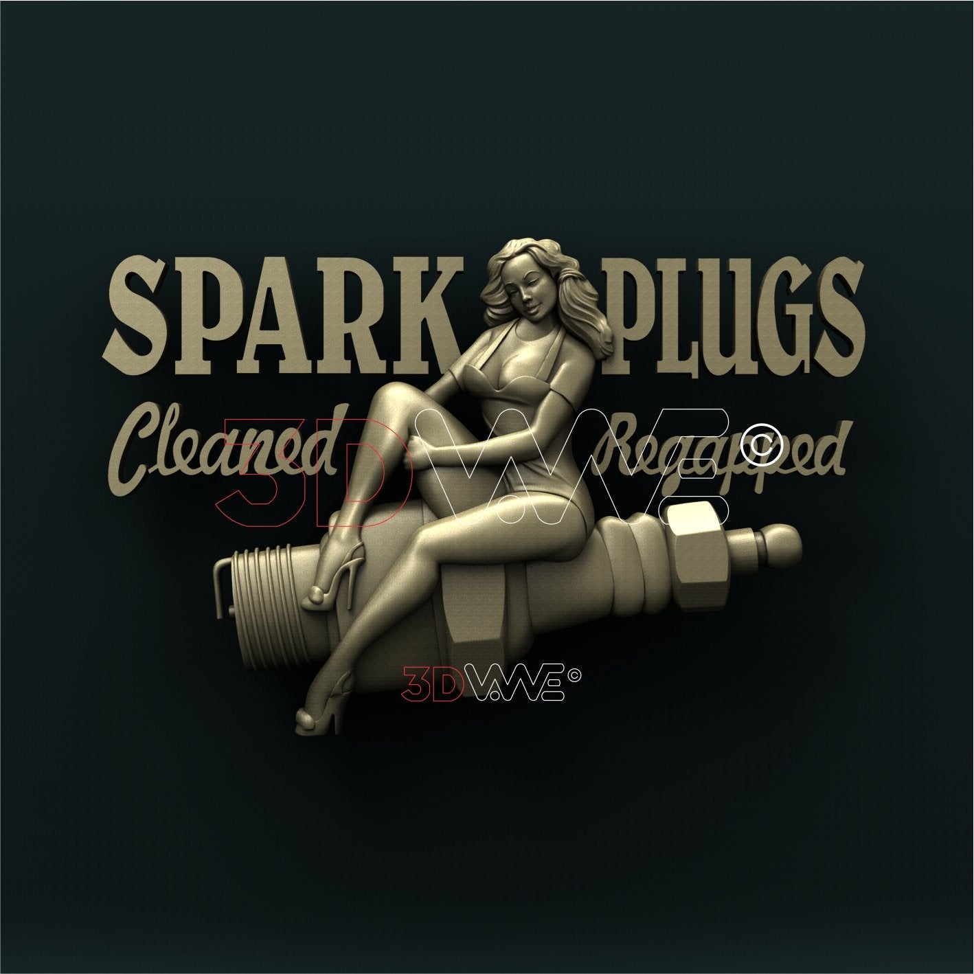 SPARK PLUG GIRL 3D STL 3DWave