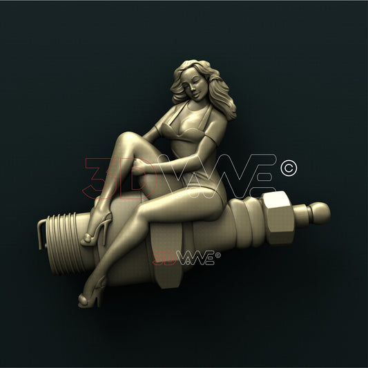 SPARK PLUG GIRL 3D STL 3DWave