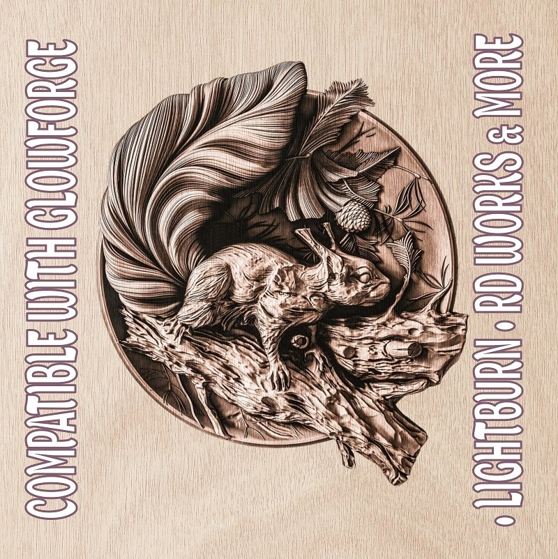 SQUIRREL 3d illusion & laser-ready file 3DWave.us