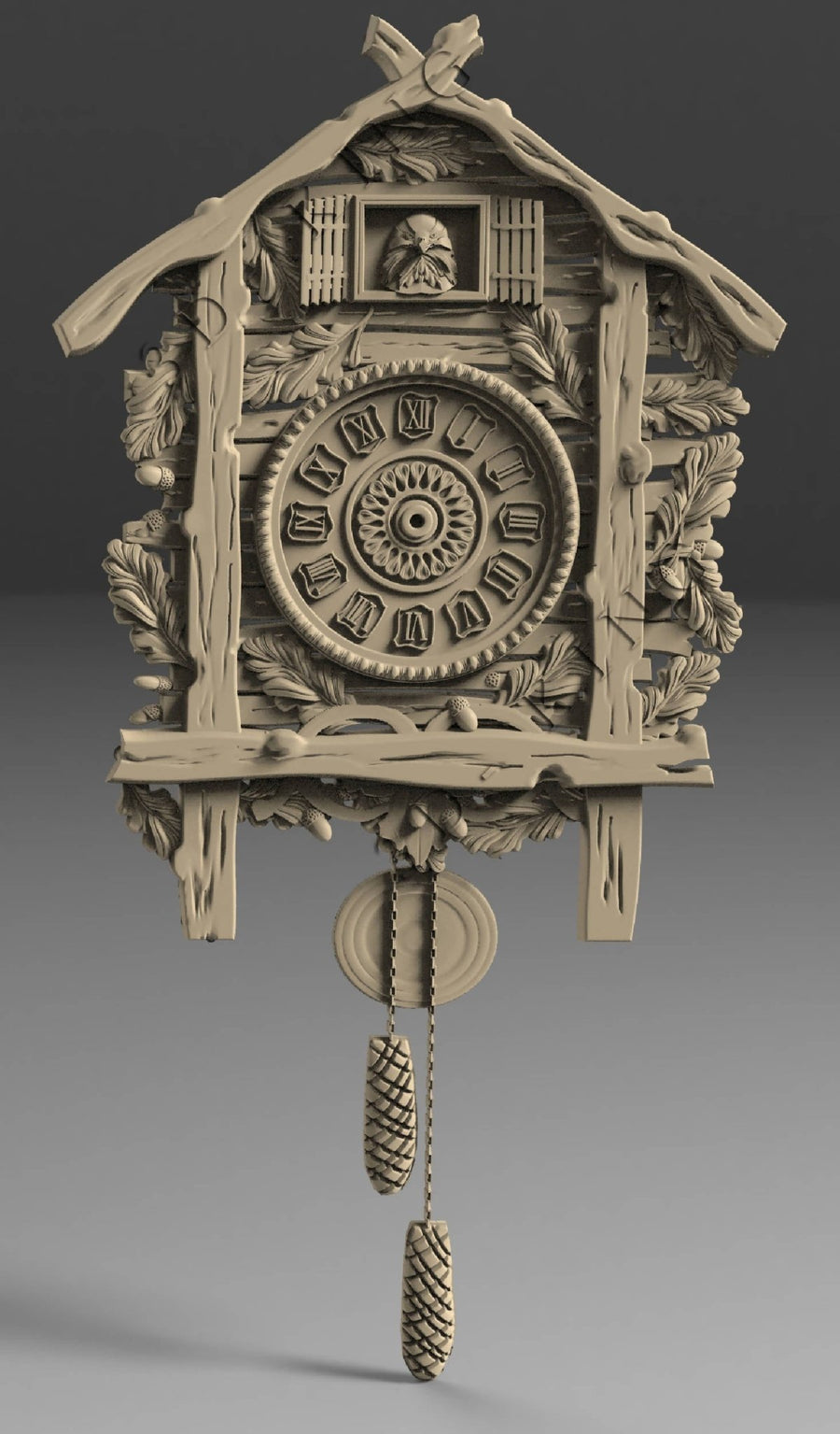 stl file wall clock bird 3d stl cnc Zone