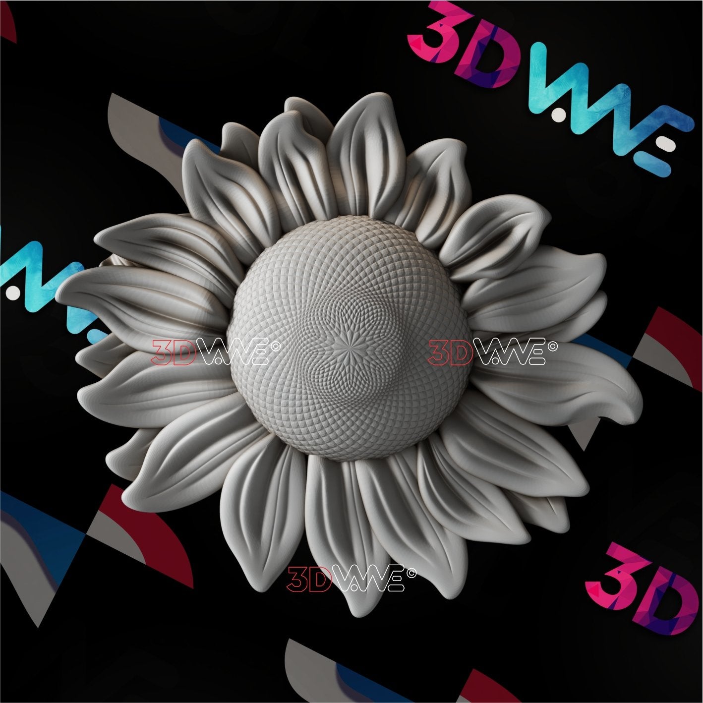 SUNFLOWER 3d stl 3DWave.us
