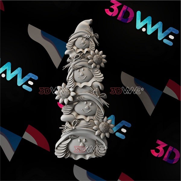 SUNFLOWER GNOMES 3d stl 3DWave.us