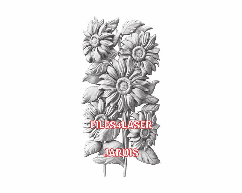 Sunflowers 3d illusion & laser-ready files - 3DWave.us