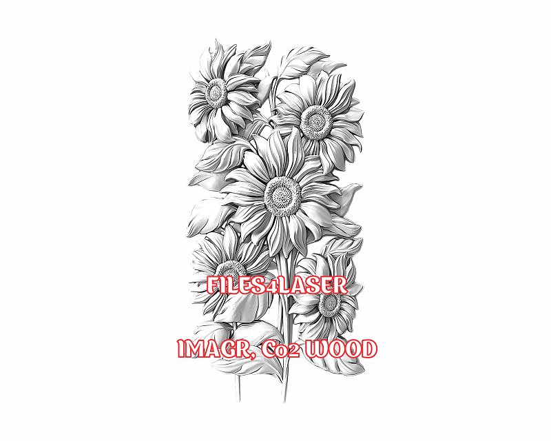 Sunflowers 3d illusion & laser-ready files - 3DWave.us