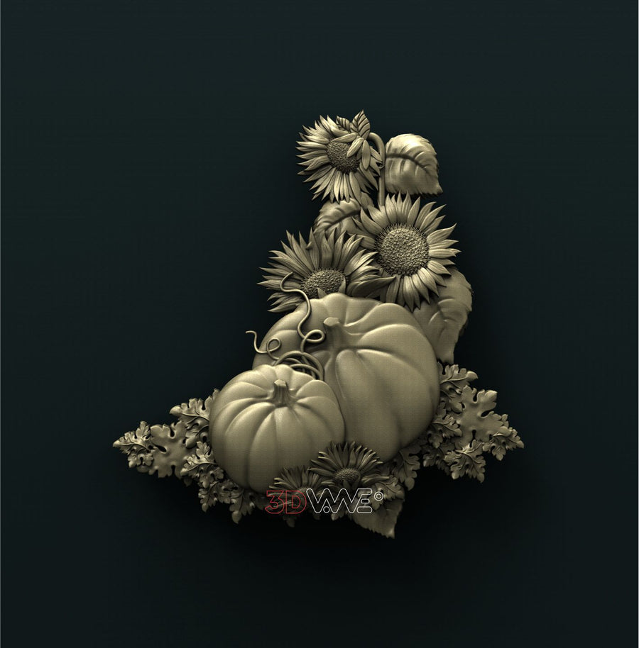 SUNFLOWERS AND PUMPKINS 3D STL 3DWave