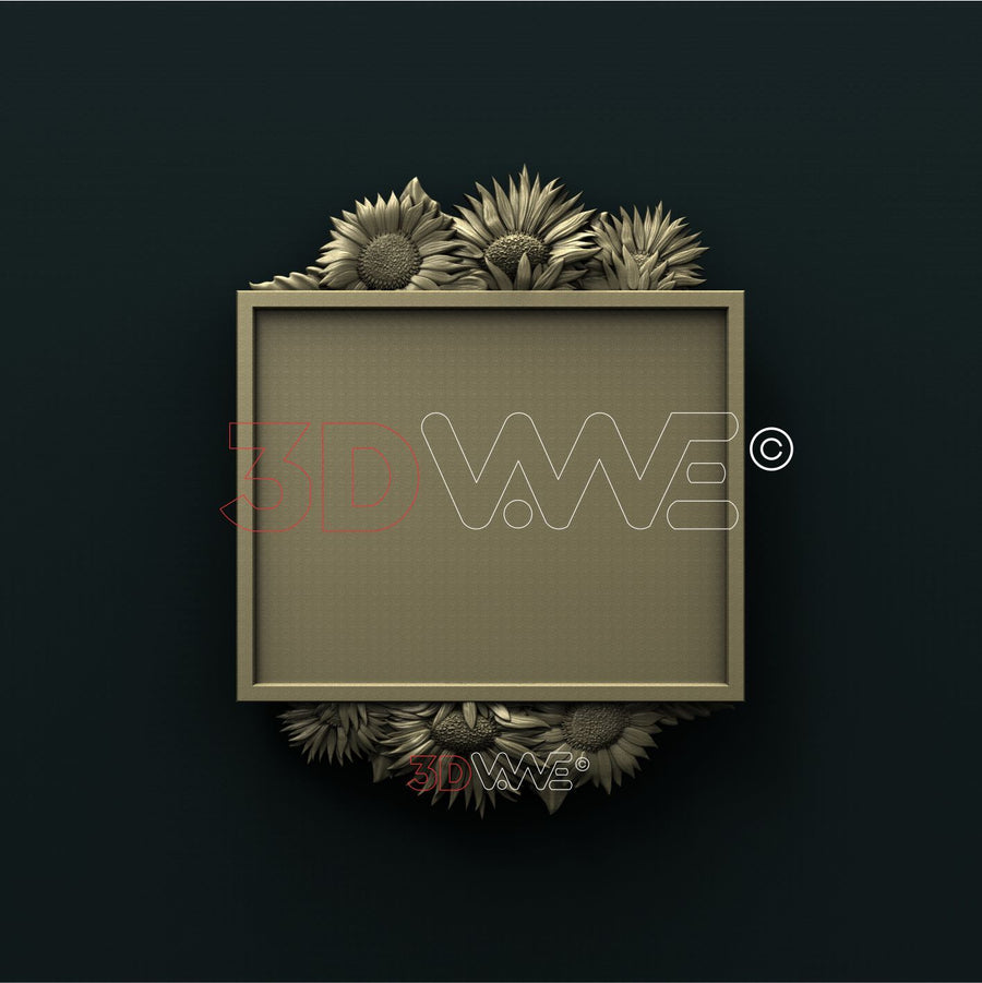SUNFLOWERS FRAME 3D STL 3DWave