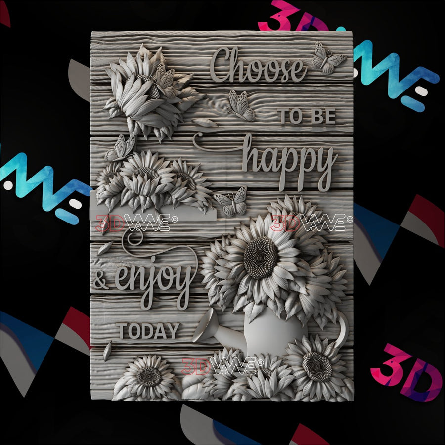 SUNFLOWERS SIGN 3d stl 3DWave.us