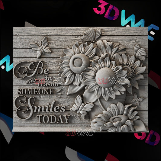 SUNFLOWERS SIGN 3d stl 3DWave.us