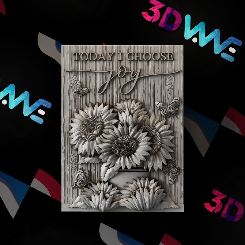 Sunflowers Sign 3d stl - 3DWave.us