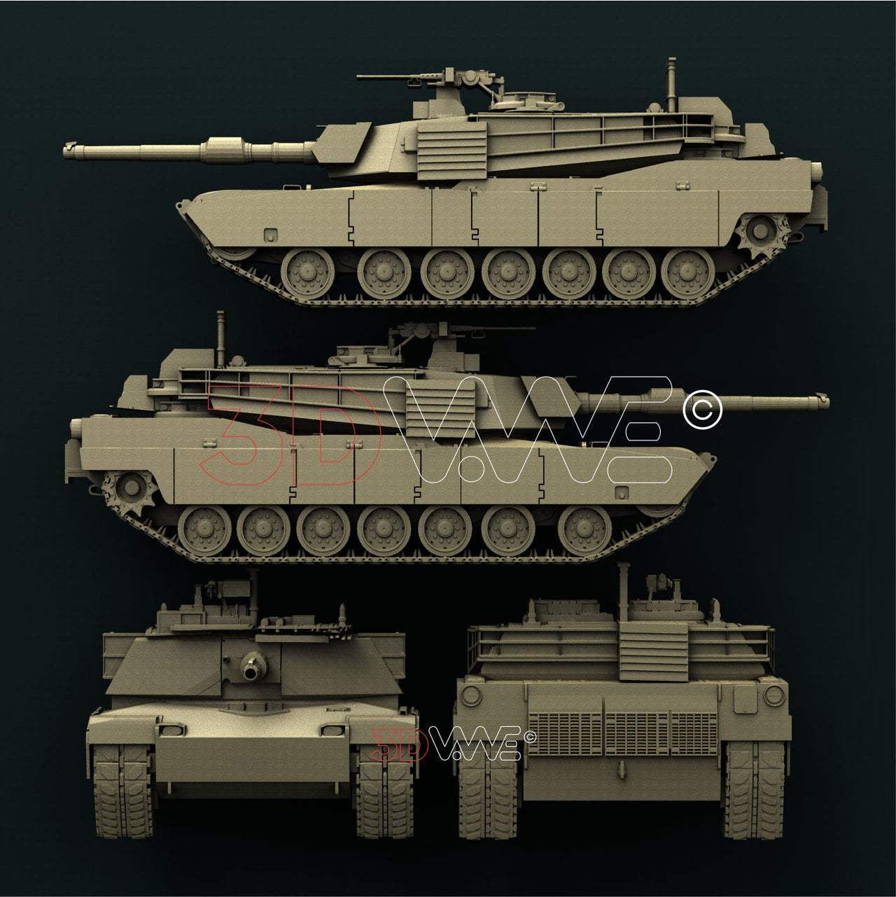 TANK 3D STL 3DWave