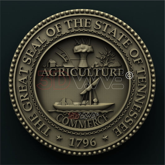 TENNESSEE STATE SEAL 3D STL 3DWave