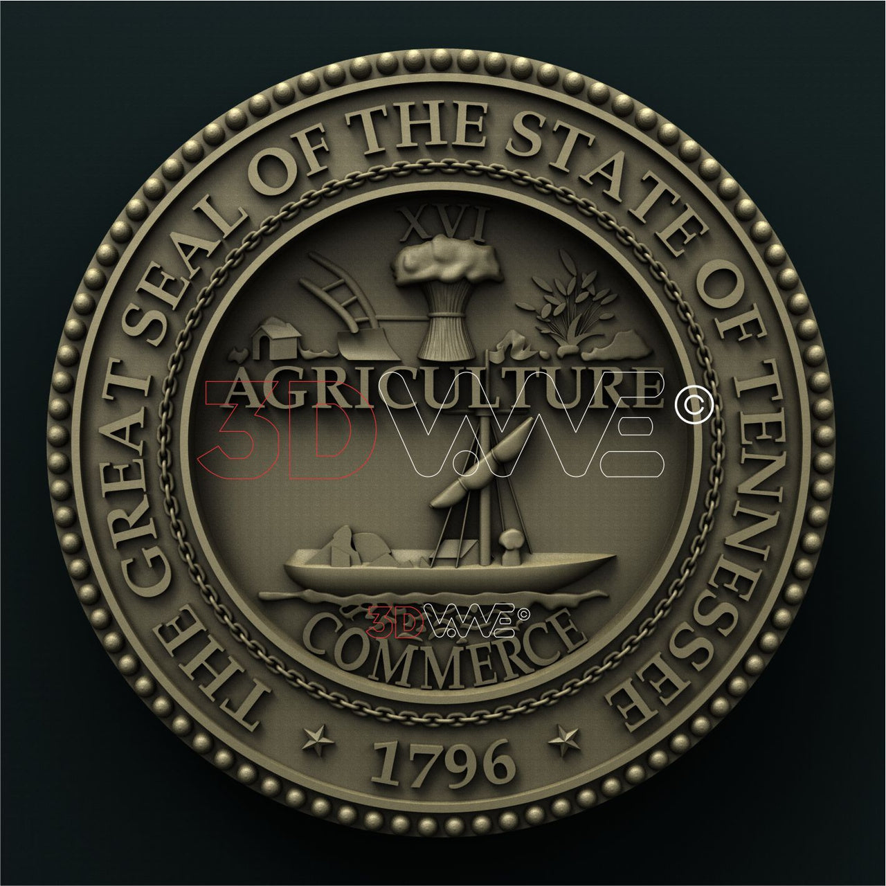 TENNESSEE STATE SEAL 3D STL 3DWave
