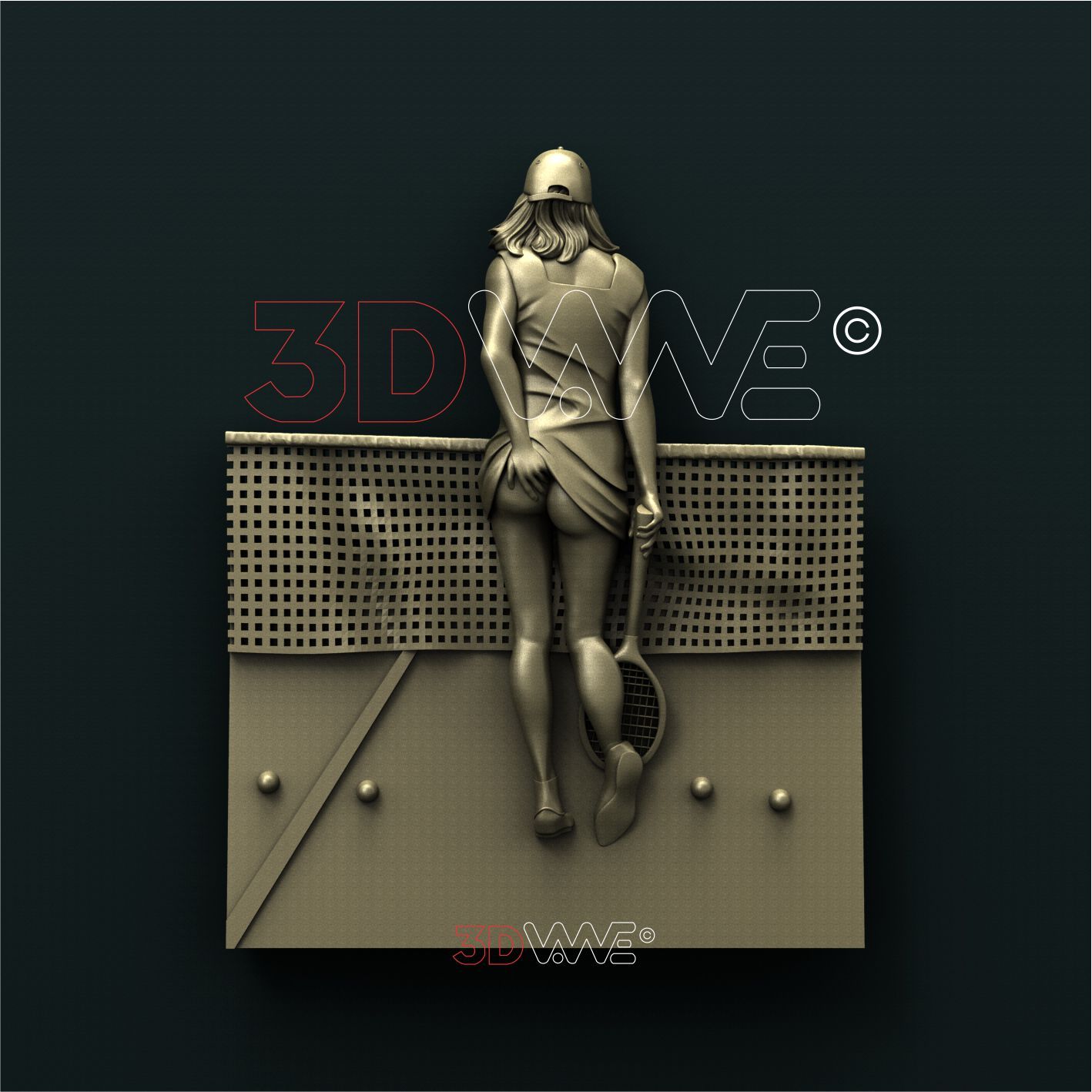 TENNIS GIRL 3D STL 3DWave