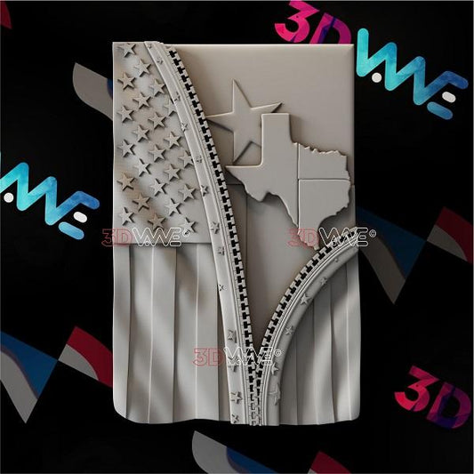 TEXAS FLAG 3d stl 3DWave.us
