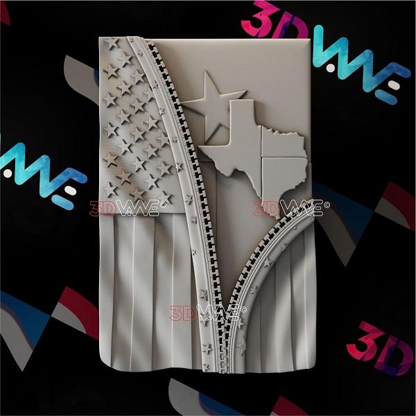 TEXAS FLAG 3d stl 3DWave.us