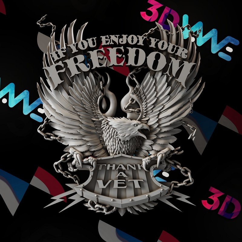 THANK A VETERAN 3d stl 3DWave.us