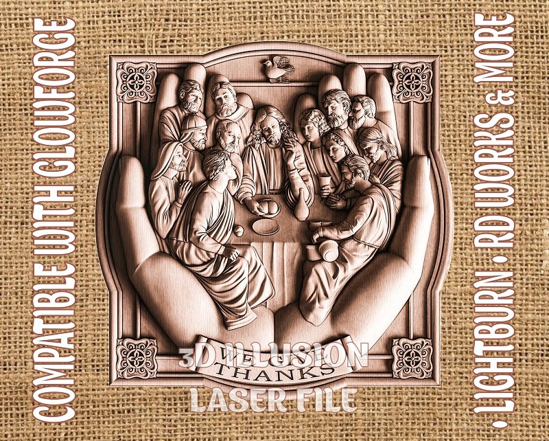 THE LAST SUPPER 3d illusion & laser-ready file 3DWave.us