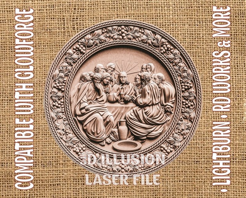 The last Supper 3d illusion & laser-ready file 3DWave.us
