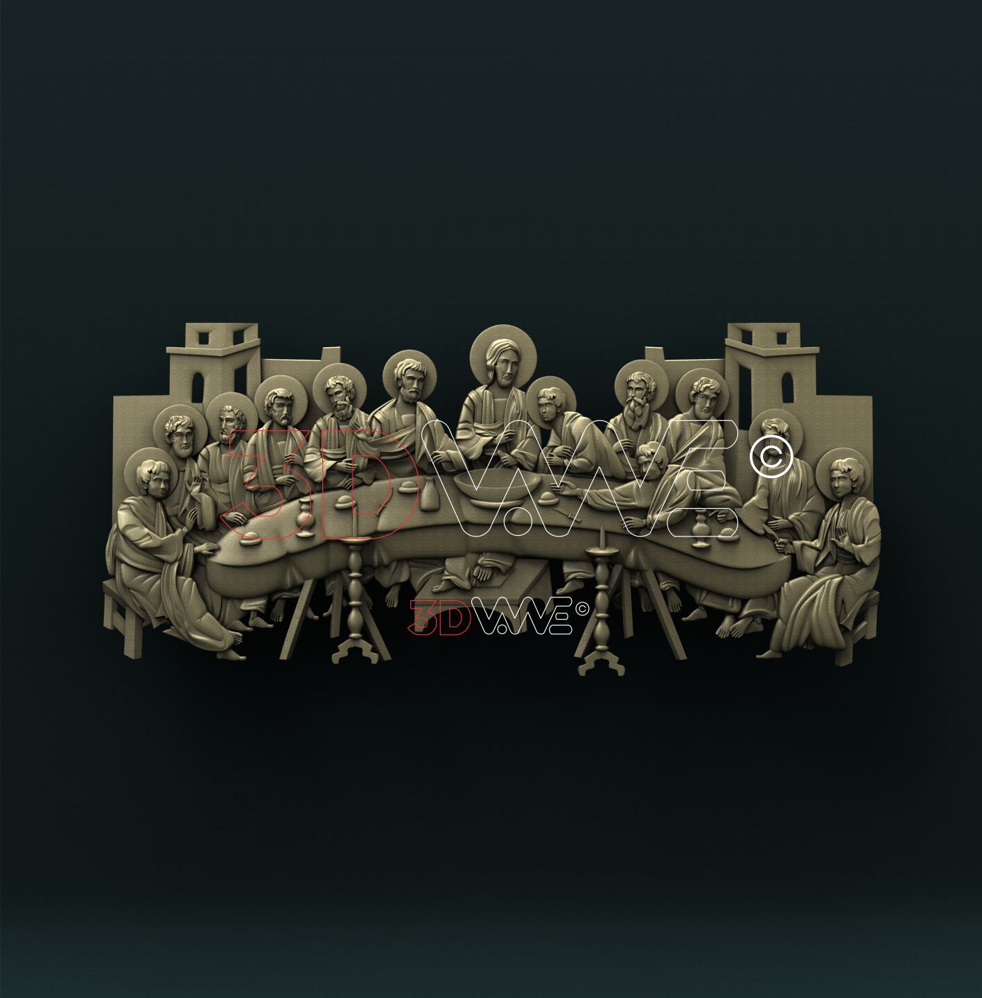 THE LAST SUPPER 3D STL 3DWave