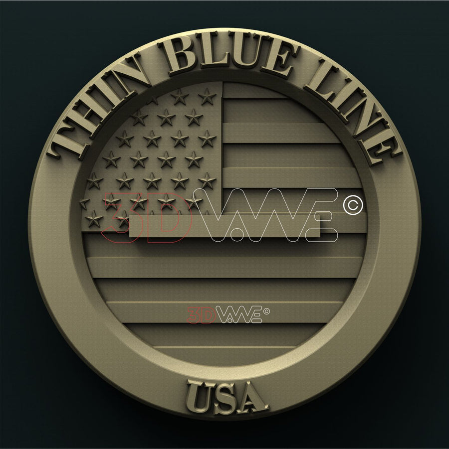 THIN BLUE LINE USA 3D STL 3DWave
