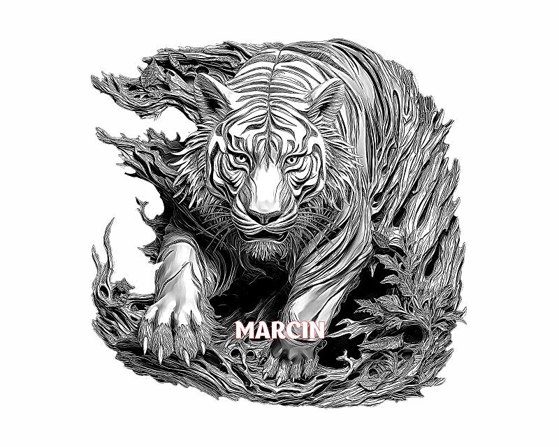 Tiger 3d illusion & laser-ready file - 3DWave.us