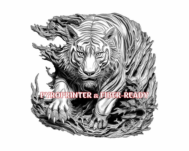 Tiger 3d illusion & laser-ready file - 3DWave.us