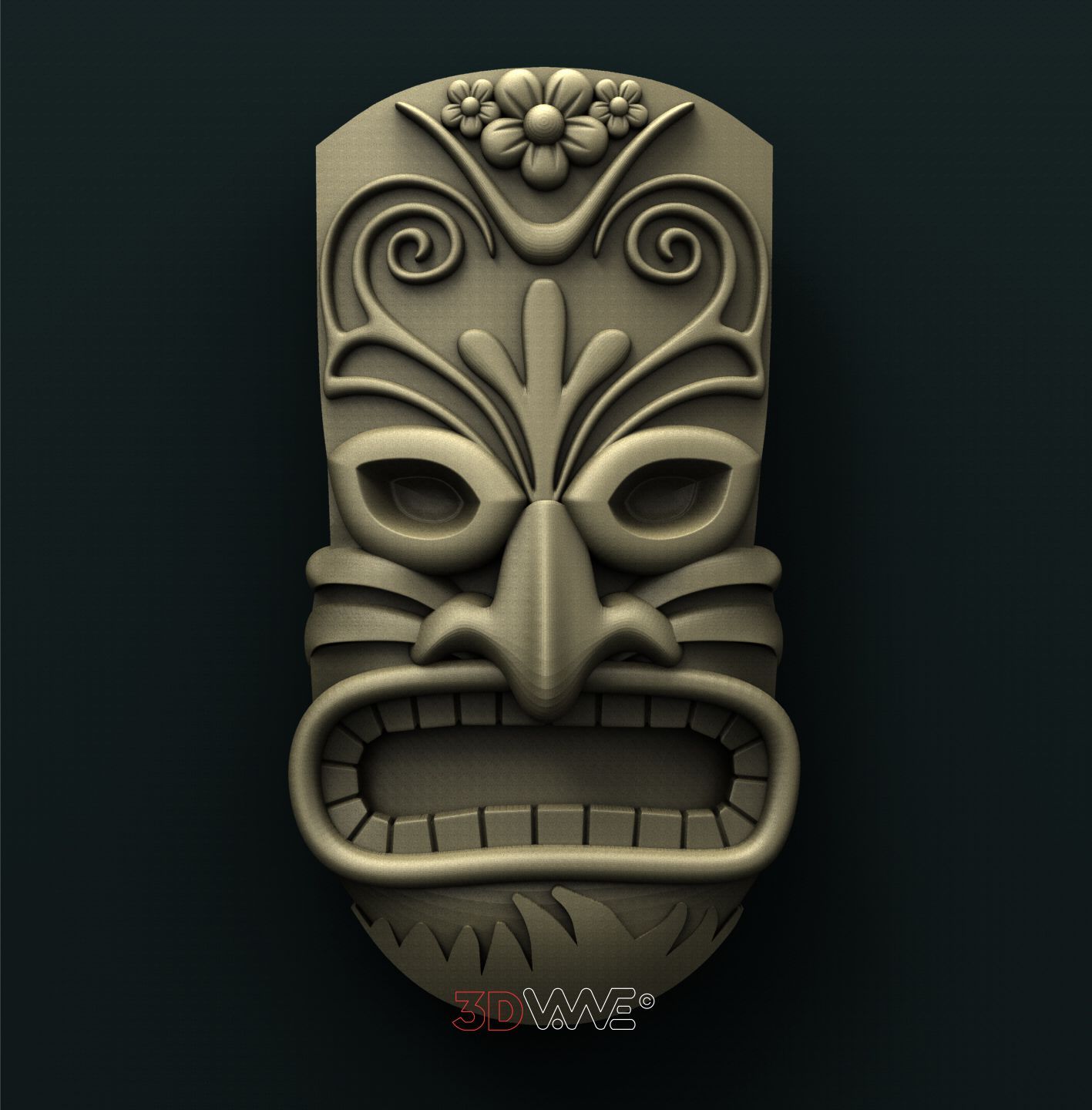 TIKI MASK 3D STL 3DWave