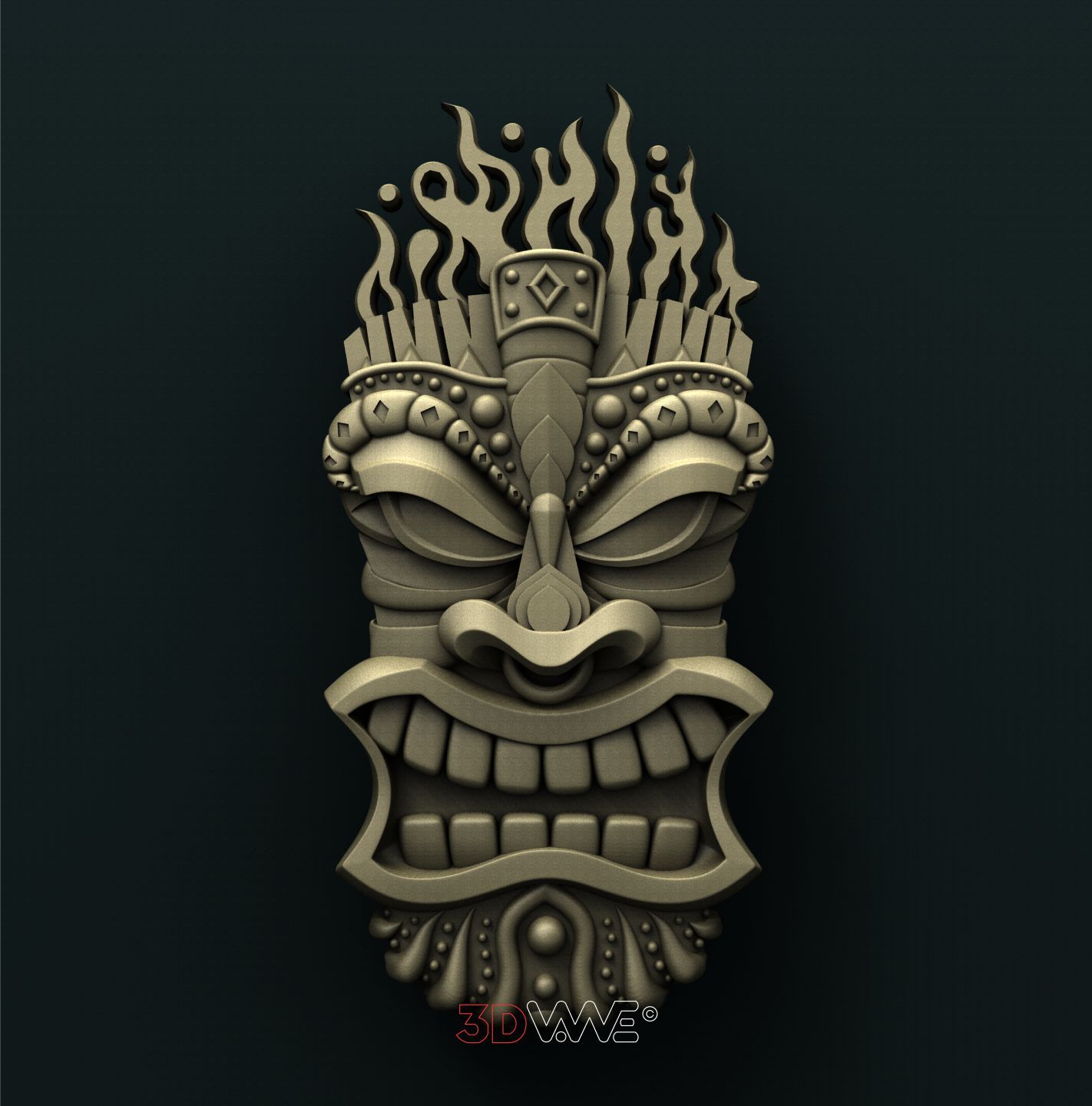 TIKI MASK 3D STL 3DWave