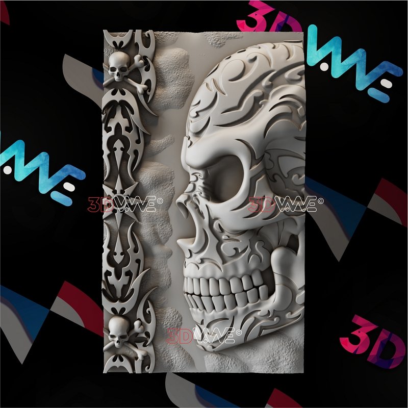 TRIBAL SKULL 3d stl 3DWave.us