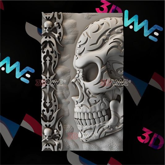 TRIBAL SKULL 3d stl 3DWave.us