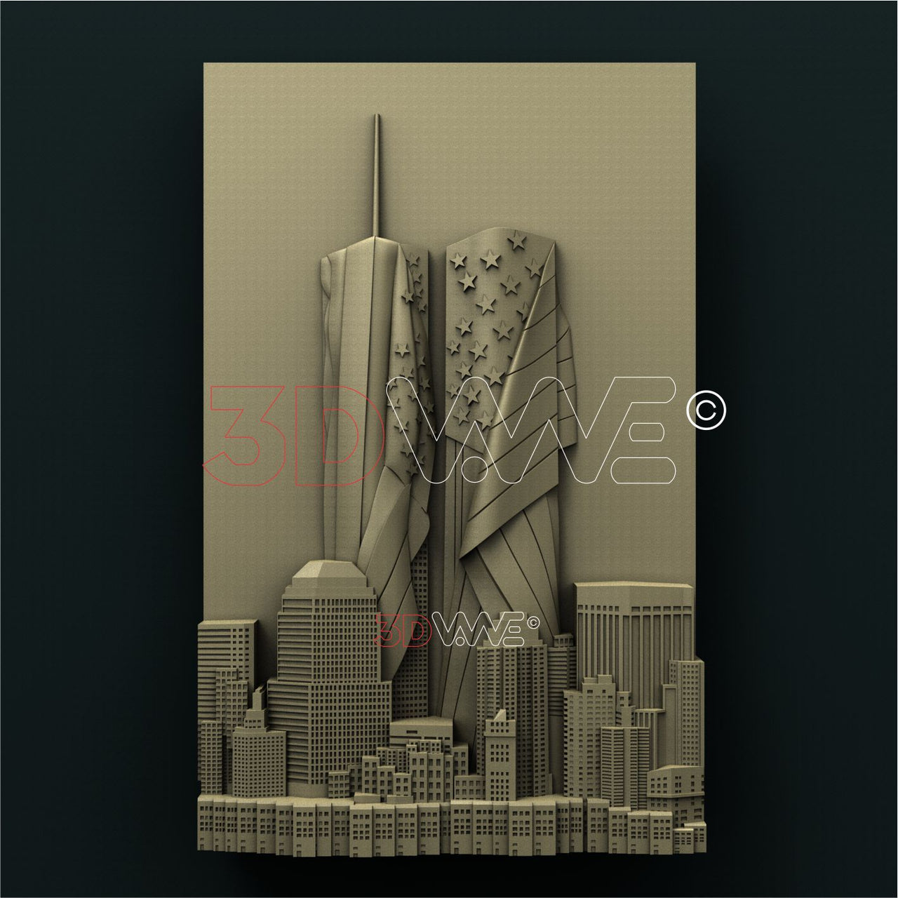 TWIN TOWERS 3D STL 3DWave
